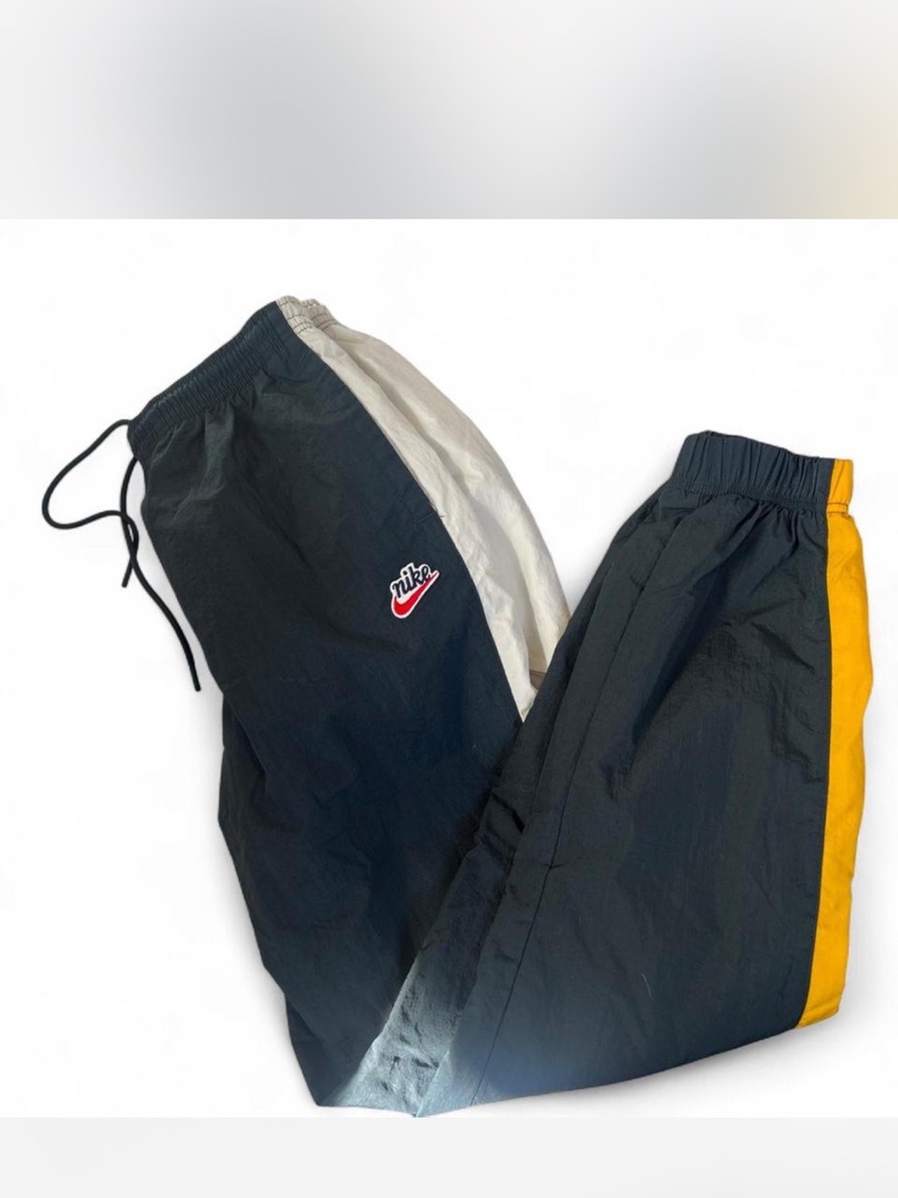 Nike 90s vintage windbreaker Black White Yellow Colorblock Joggers